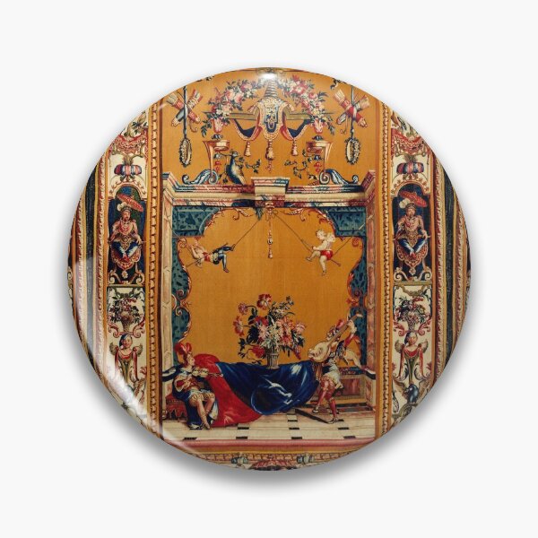 Item preview, Grotesque with Musicians, Acrobats on Rope ,Flowers,Peacock Floral French Tapestry designed and sold by BulganLumini.
