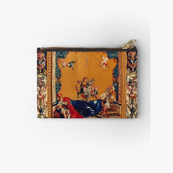 Item preview, Grotesque with Musicians, Acrobats on Rope ,Flowers,Peacock Floral French Tapestry designed and sold by BulganLumini.