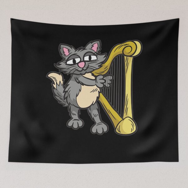 Item preview, Cat playing Harp designed and sold by Moonpie90.