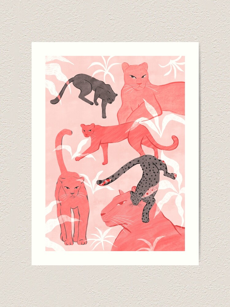 Alternate view of Blush & Gray Panthers Art Print