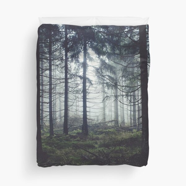 Item preview, Through The Trees // Nightwalker In Ghostwood Romantasy Foggy Misty Fairytale Forest Covered In Magic Fog designed and sold by Tordis Kayma.