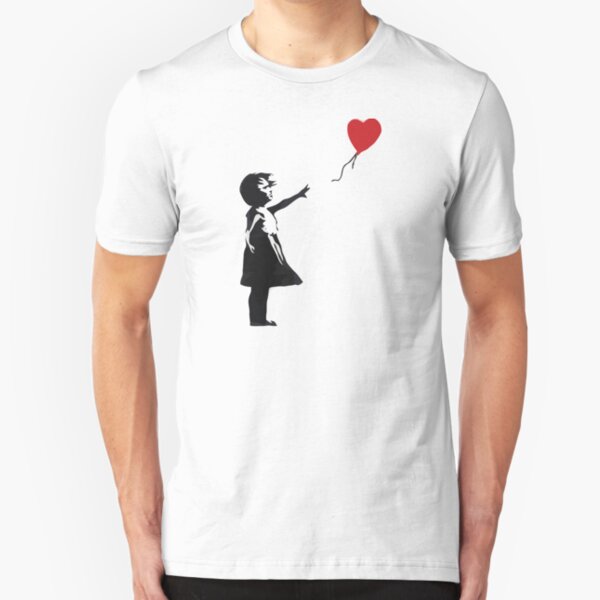 Banksy - Girl with Balloon Slim Fit T-Shirt