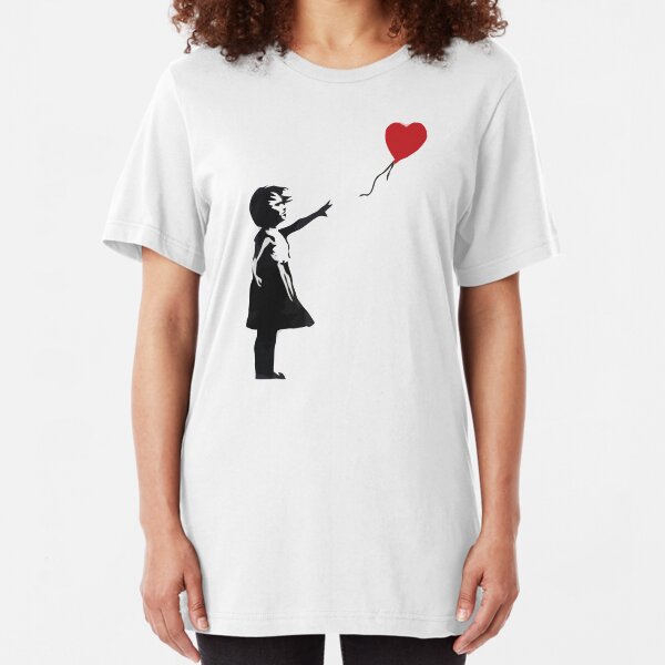 Kids Boys Girls Banksy Girl With Balloon T-Shirt Funny Urban Graffiti Art