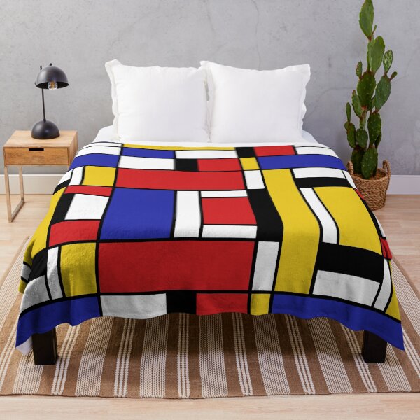 Mondrian Art Throw Blanket