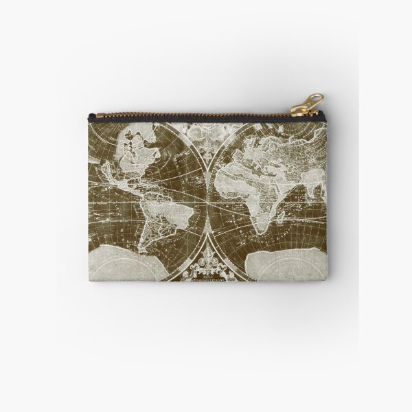 Item preview, World Map (1691) Dark Brown & White designed and sold by BravuraMedia.