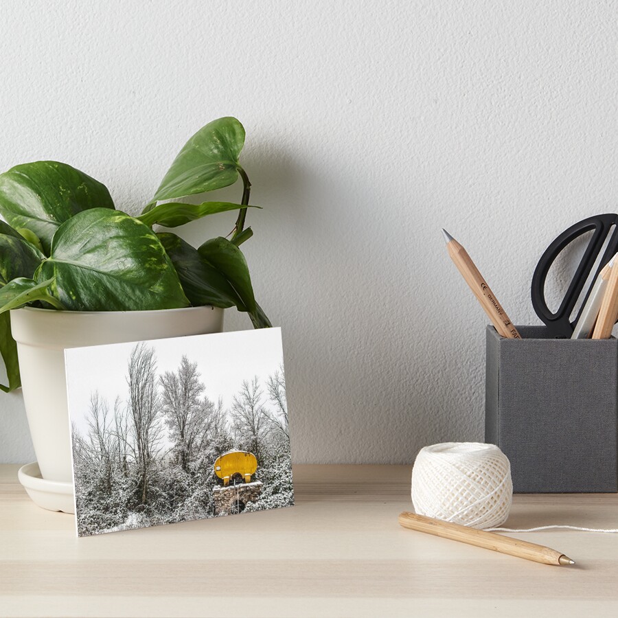 Cistern under the snow. Art Board Print