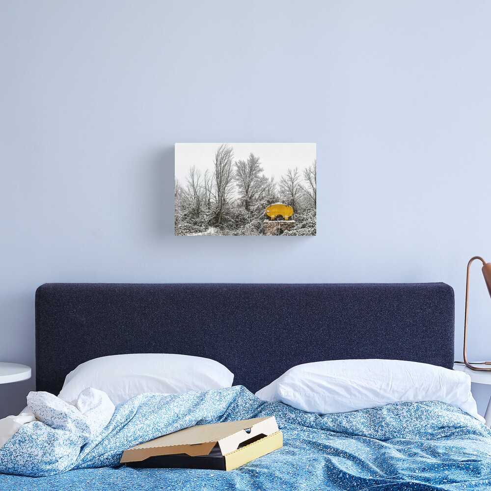 Cistern under the snow. Canvas Print