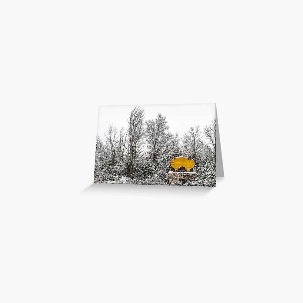 Cistern under the snow. Greeting Card