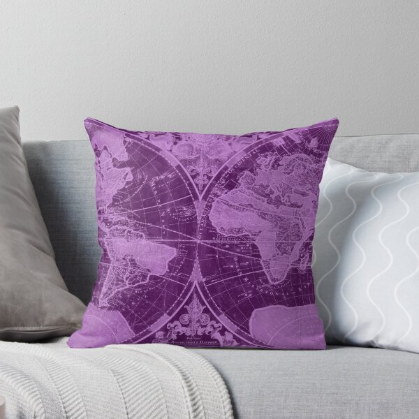 Item preview, World Map (1691) Dark Purple & Light Purple designed and sold by BravuraMedia.