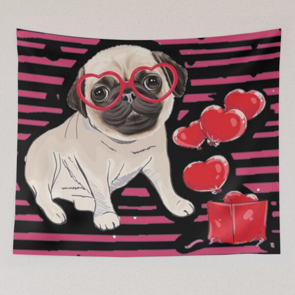Item preview, pug dog valentine designed and sold by THISPUGVIBE.