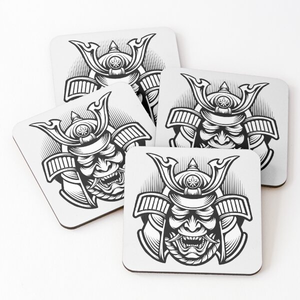 Item preview, Yokai Oni Hannya Masked Beard Samurai Skull Simple White Mask Gifts designed and sold by MiscelChr.