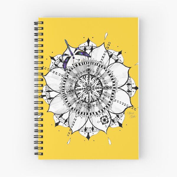 Item preview, Mandala Blue Dragonfly Yellow Prepare For Swift Action Yellow designed and sold by SpiritGifts.