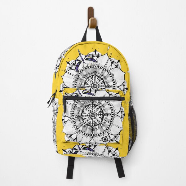 Item preview, Mandala Blue Dragonfly Yellow Prepare For Swift Action Yellow designed and sold by SpiritGifts.