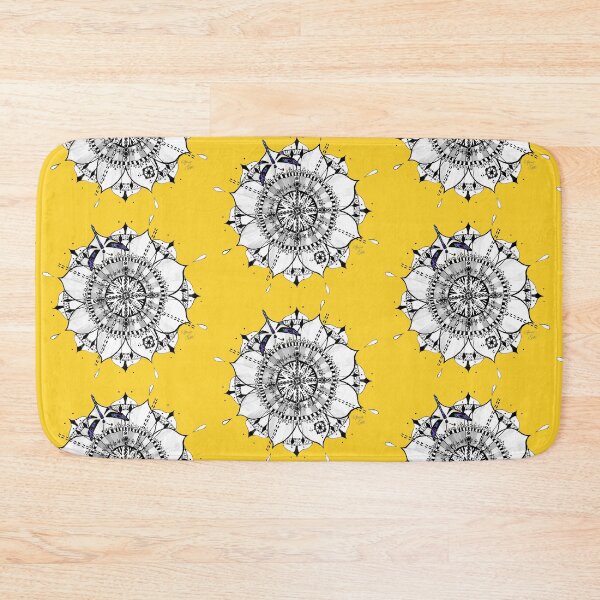 Item preview, Mandala Blue Dragonfly Yellow Prepare For Swift Action Yellow designed and sold by SpiritGifts.
