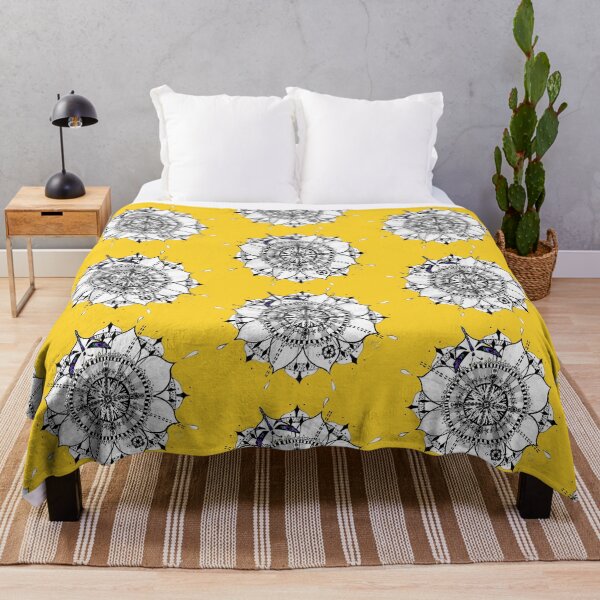 Item preview, Mandala Blue Dragonfly Yellow Prepare For Swift Action Yellow designed and sold by SpiritGifts.