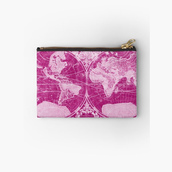 Item preview, World Map (1691) Pink & Light Pink designed and sold by BravuraMedia.