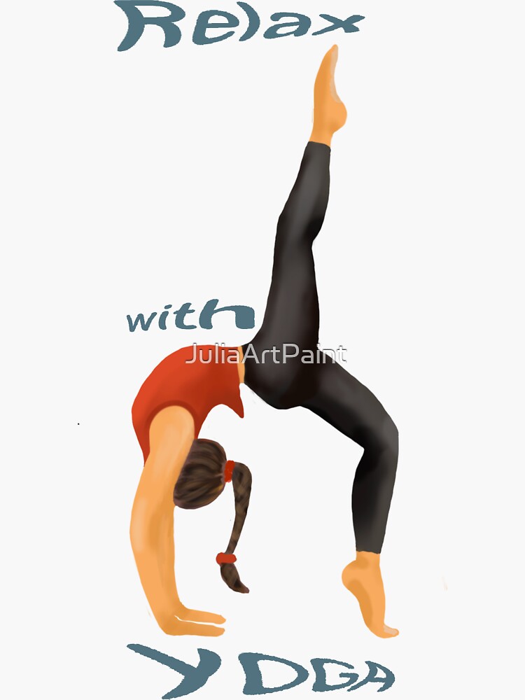 "Yoga girl" Sticker for Sale by JuliaArtPaint Redbubble