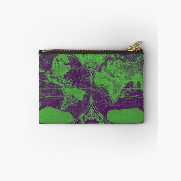 Item preview, World Map (1691) Purple & Green designed and sold by BravuraMedia.