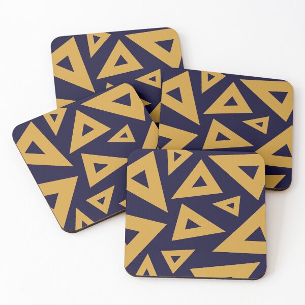 Item preview, Golden triangles on dark blue background designed and sold by printhappy.
