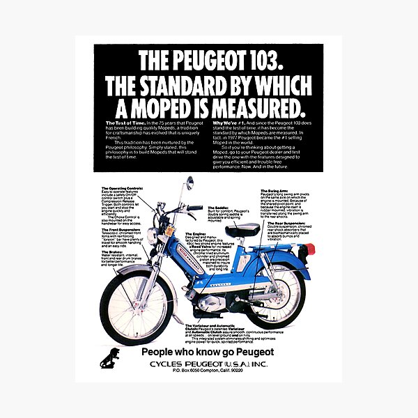 PEUGEOT 103 MOPED Photographic Print