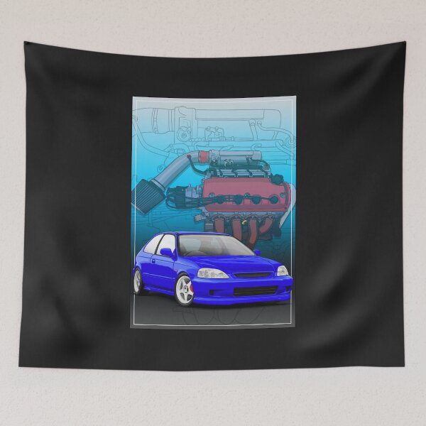 Item preview, Copy of Civic EK hatch with a D16 engine background  designed and sold by ArtyMotive.