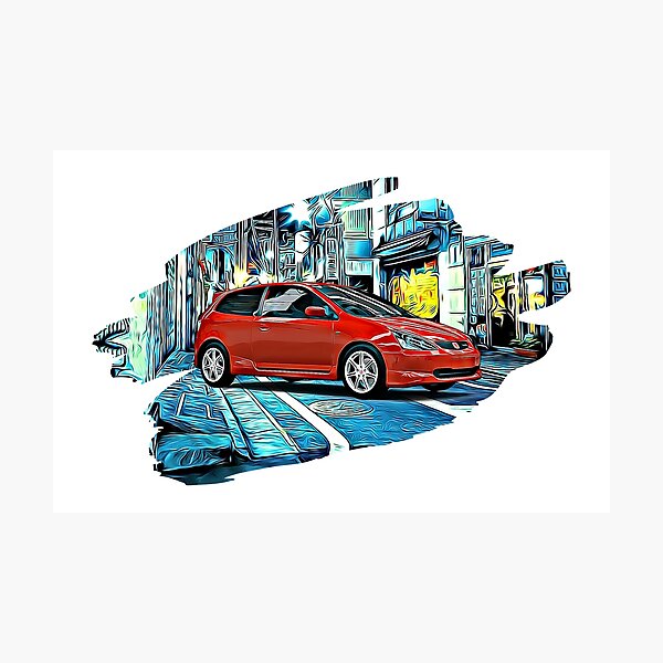 Item preview, EP3 Civic Type R Tokyo Night Print designed and sold by Auto-Prints.