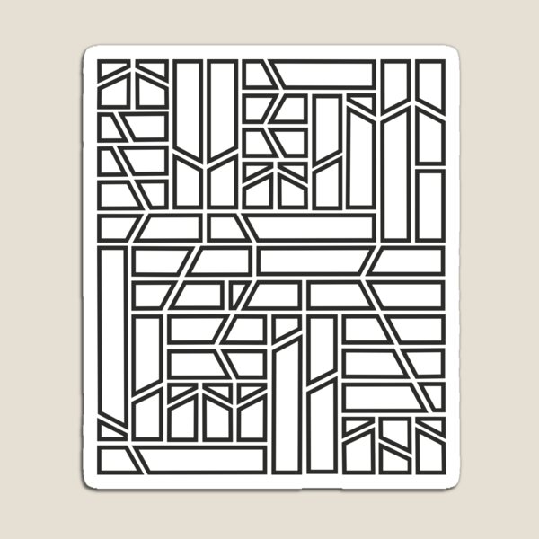 Item preview, White Rectangular Pattern On A Black Background designed and sold by Mike van der Meijden.