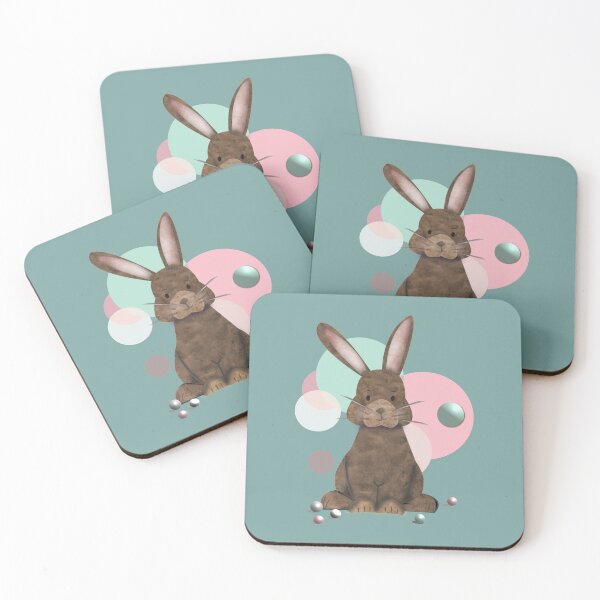 Item preview, Adorable Watercolor Rabbit Playing with Marbles - Cute designed and sold by Caroline Laursen.