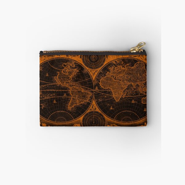 Item preview, World Map (1730) Black & Orange designed and sold by BravuraMedia.