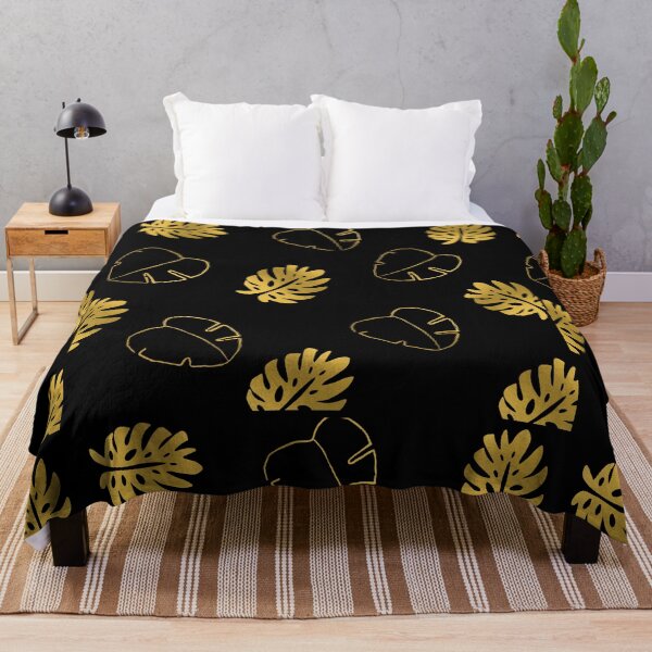 Item preview, Aesthetic Gold Leaves in Black  designed and sold by Trisha Banlasan.