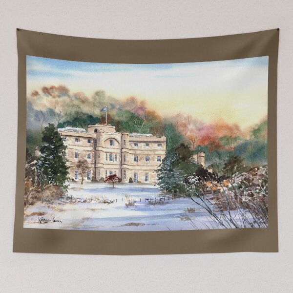 Item preview, Willersley Castle, Derbyshire - Snowy landscape painting designed and sold by Kathryn Green.