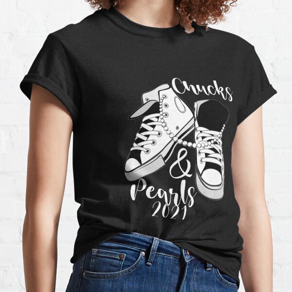 pearls and converse tshirt