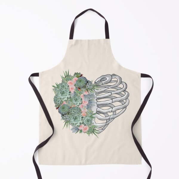 Item preview, Rib cage heart shape and succulents plant, rib cage, anatomy heart, skeleton ribs designed and sold by Collagedream.