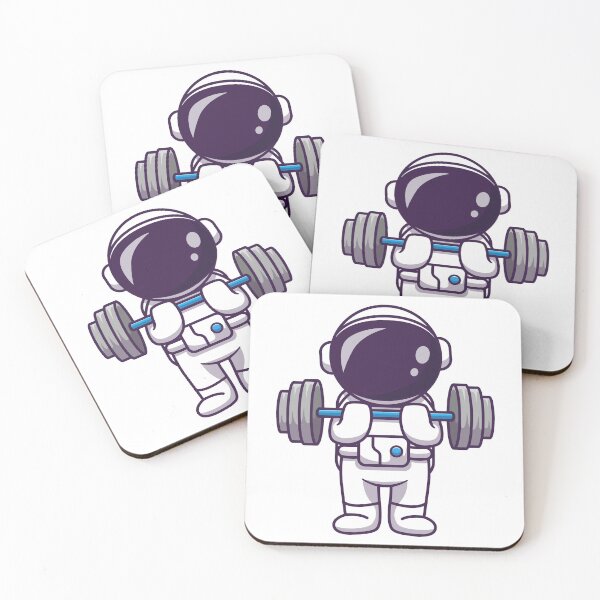 Item preview, Cute Astronaut Lifting Dumbbell designed and sold by YousfiYs.