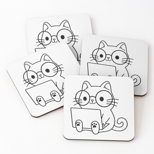 Item preview, nerd cat designed and sold by ompongalfina.