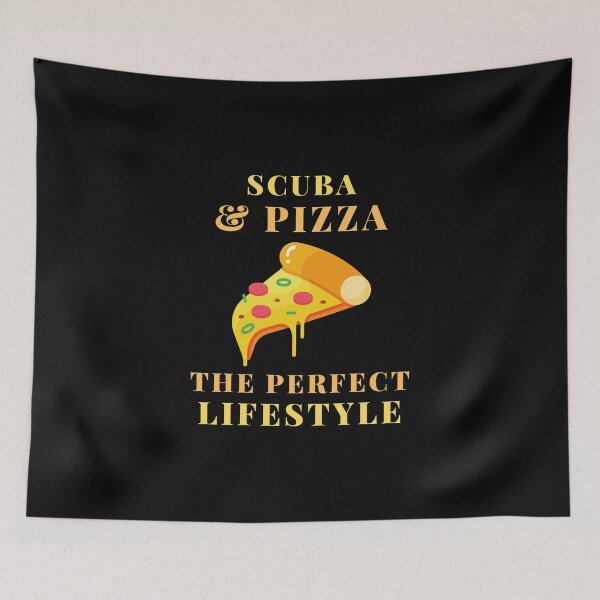 Item preview, scuba and pizza lifestyle designed and sold by SnowballStep.