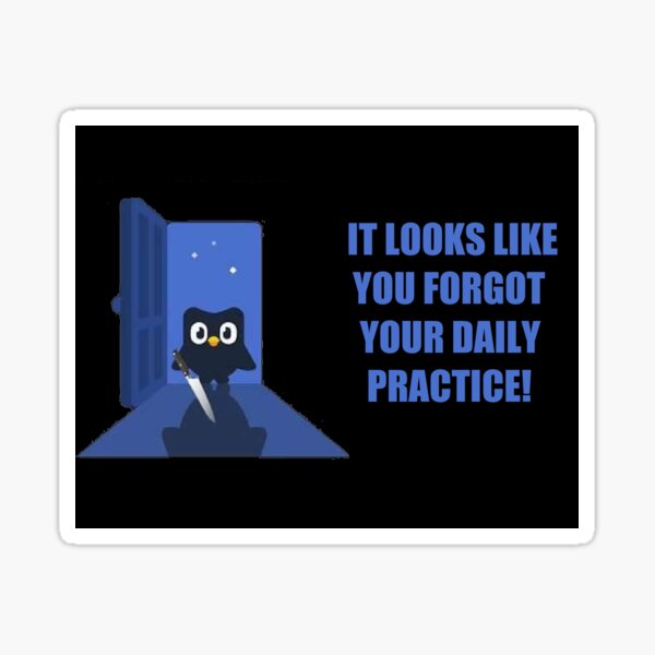 dark duolingo notification Sticker