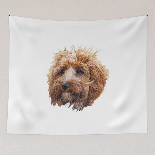 Item preview, Cockapoo Art Gorgeous Brown and White Doodle Dog designed and sold by Labradoodlesetc.
