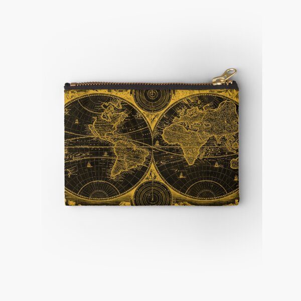 Item preview, World Map (1730) Black & Light Orange designed and sold by BravuraMedia.