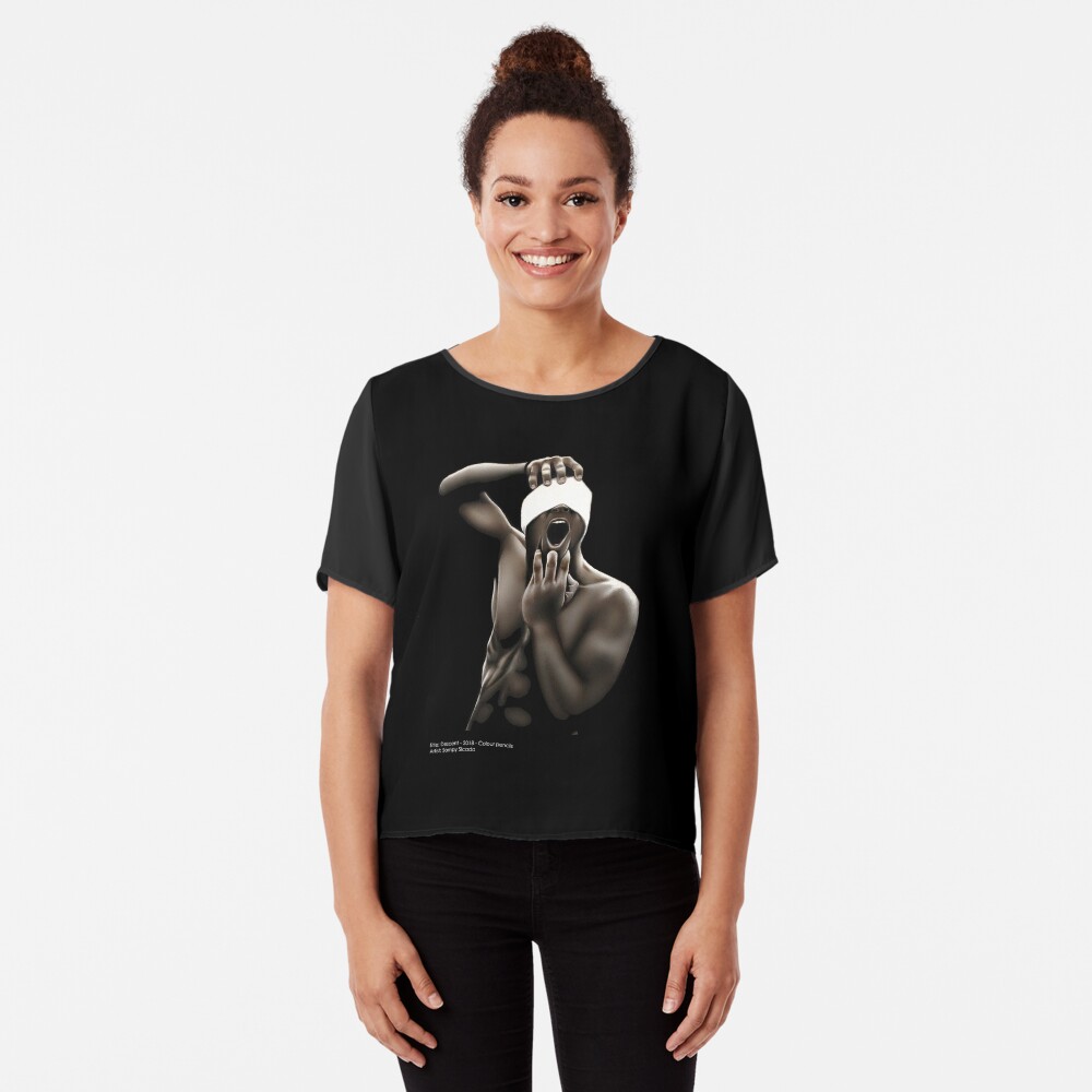 Descended (Color pencil drawing) Chiffon Top