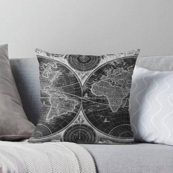 Item preview, World Map (1730) Black & White designed and sold by BravuraMedia.