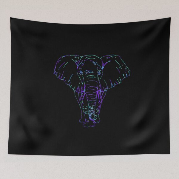 Item preview, Abstract Blue and Purple Elephant designed and sold by HandsoffMyWorks.