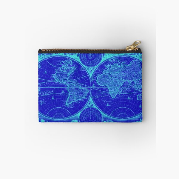 Item preview, World Map (1730) Blue & Light Blue designed and sold by BravuraMedia.
