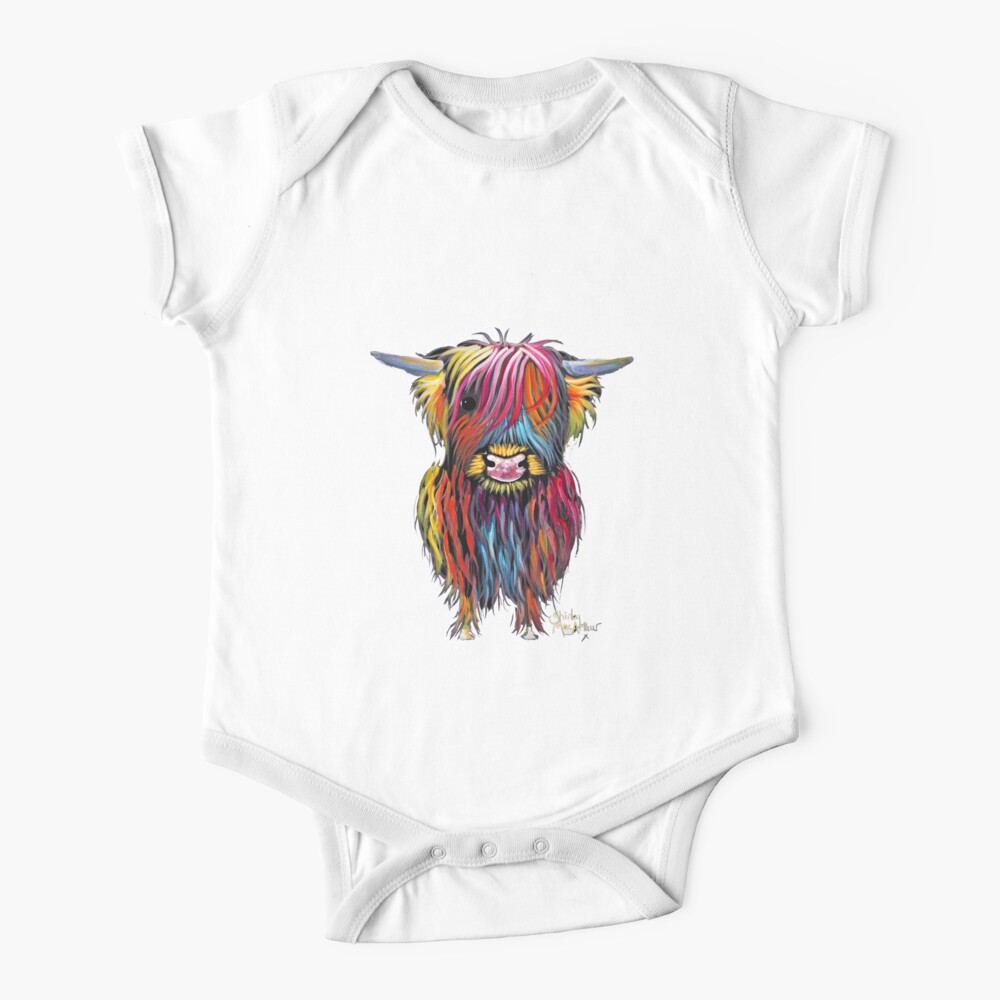 Scottish Hairy Highland Cow ' BRAVEHEART ' by Shirley MacArthur Baby One-Piece