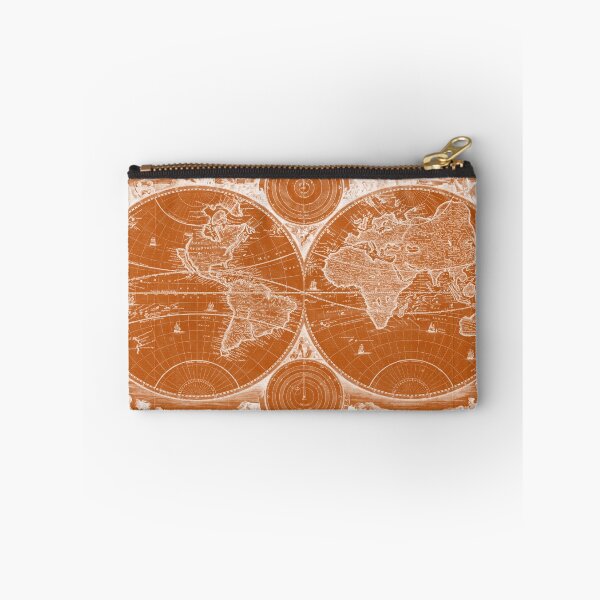 Item preview, World Map (1730) Orange & White designed and sold by BravuraMedia.