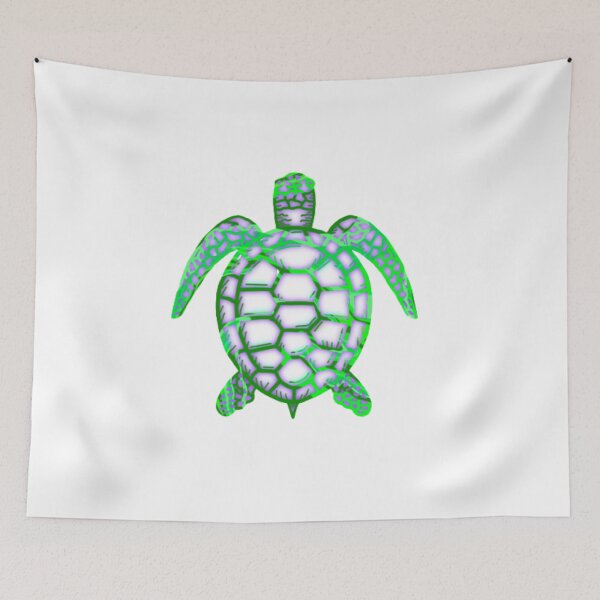 Item preview, Green and Purple Abstract Turtle designed and sold by HandsoffMyWorks.