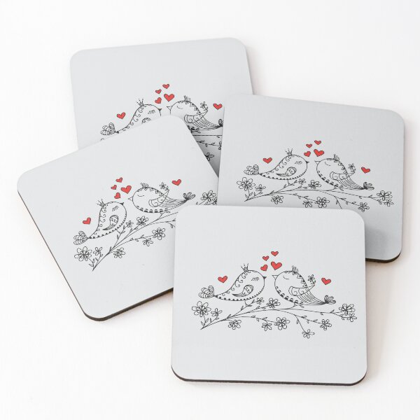 Item preview, Love birds, Valentines Day, birds, hearts, love, couple designed and sold by boom-art.