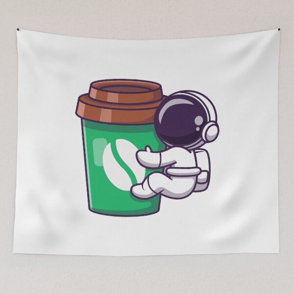 Item preview, Cute Astronaut With Coffee Cup designed and sold by YousfiYs.