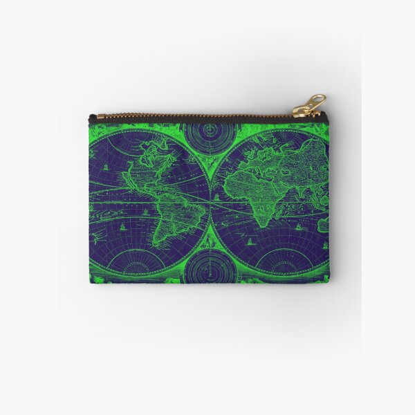 Item preview, World Map (1730) Dark Blue & Green designed and sold by BravuraMedia.