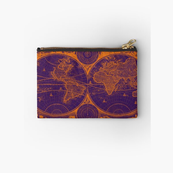 Item preview, World Map (1730) Purple & Orange designed and sold by BravuraMedia.